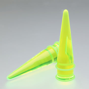 Detail View 1 of A Pair of Translucent UV Acrylic Taper-Green